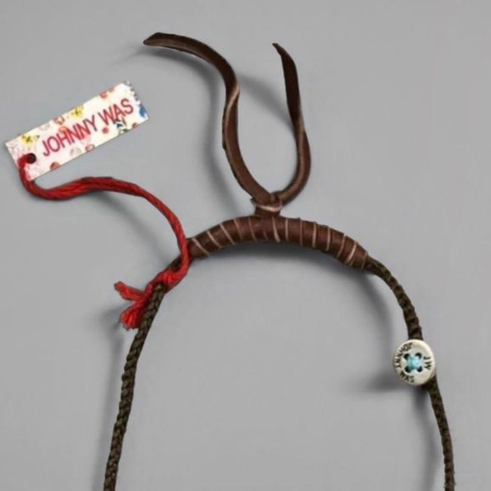 NWT Johnny Was Bohemian Leather Pendant Tassel Statement Necklace - Picture 9 of 16